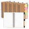 6 Pack Pocket Notebook with Pen - Small Spiral Steno Notepads Bulk with Sticky Tabs and Ruler - Kraft Paper Cover (4 x 5.5 In)